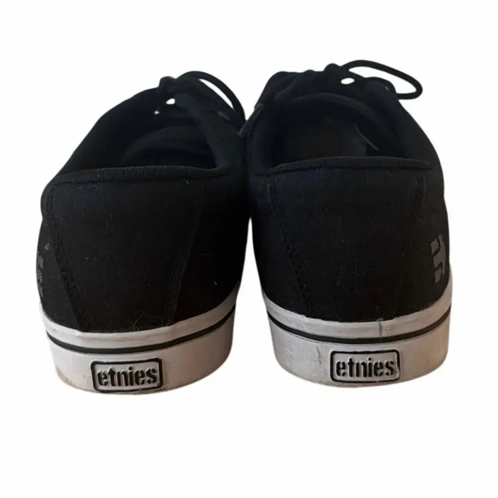 Etnies Jameson 2 Eco Black Canvas Skate Shoes Men’s Size 9 Low Top Sneakers
